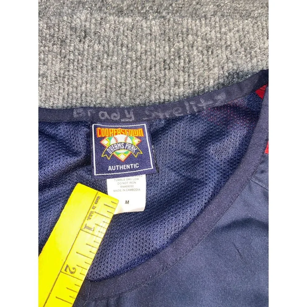 Cooperstown Windbreaker Jacket Mens Medium Navy Mesh Lined Dreams Park Authentic